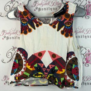 MINKPINK tank top cropped Aztec Multicolor Geometric Crop Top